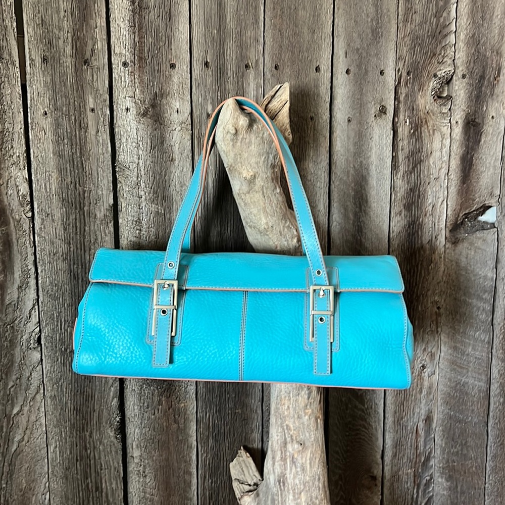 Kenneth Cole Turquoise Leather Handbag
